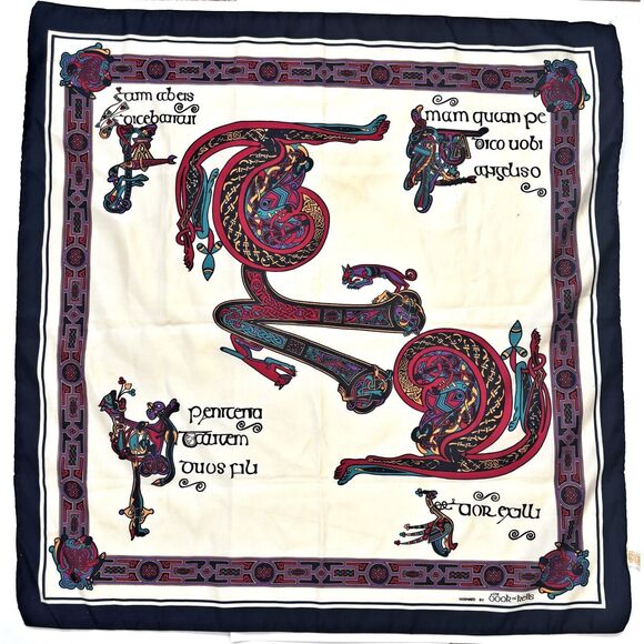 Unbranded Accessories - Irish Gaelic Womens Scarf Book Kells Inspired Old Money Academia Preppy College